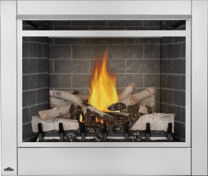 Riverside Clean Face Fireplace with burning Log Set