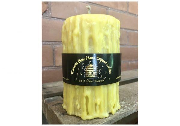 Hand Dripped Pure Beeswax Candle - 5 inch