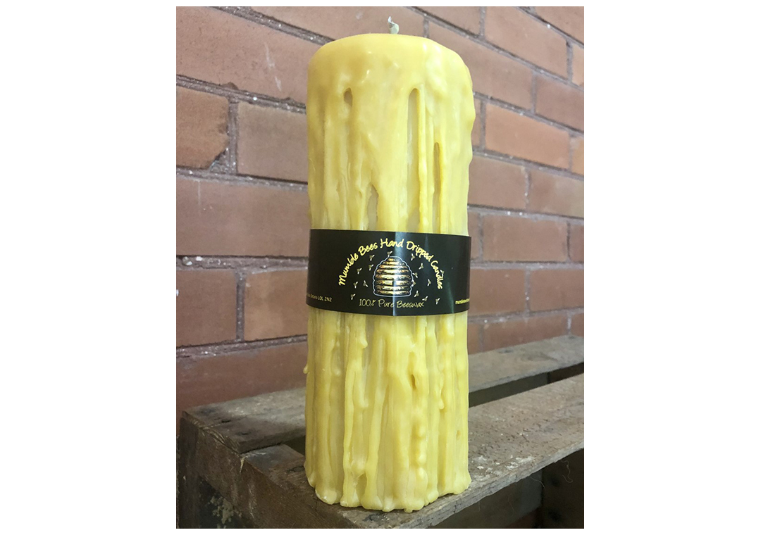 Hand Dripped Pure Beeswax Candle - 9 inch